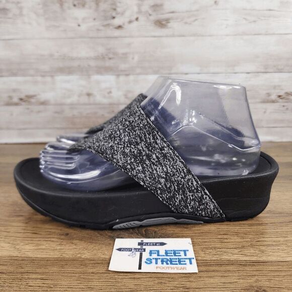 Copper Fit Women's Slip On Gray Black White Platform Sandals Size 8.5 - Picture 3 of 9